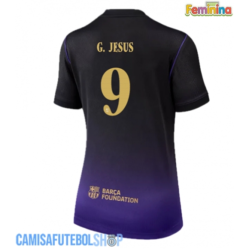 Camisa de time de futebol Barcelona Gabriel Jesus #9 Replicas 2º Equipamento Feminina 2026-27 Manga Curta
